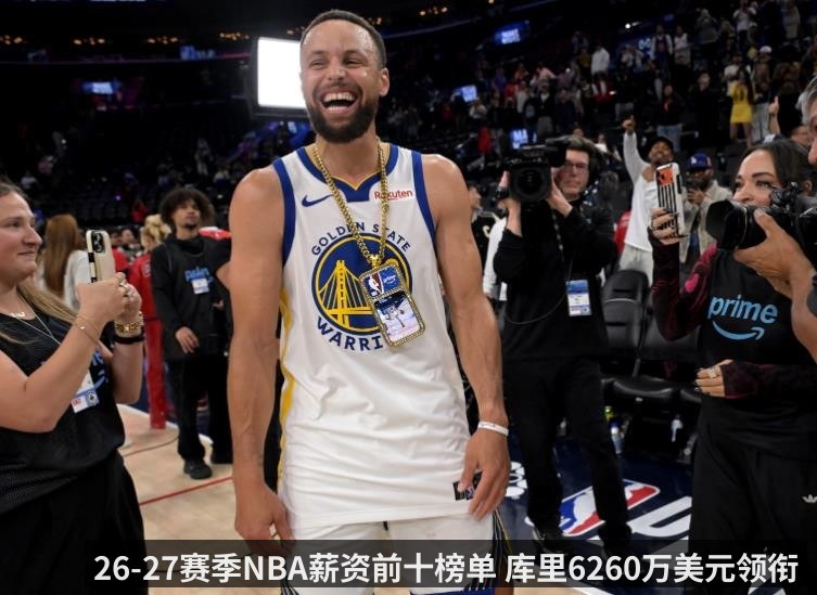 26-27赛季NBA薪资前十榜单 库里6260万美元领衔